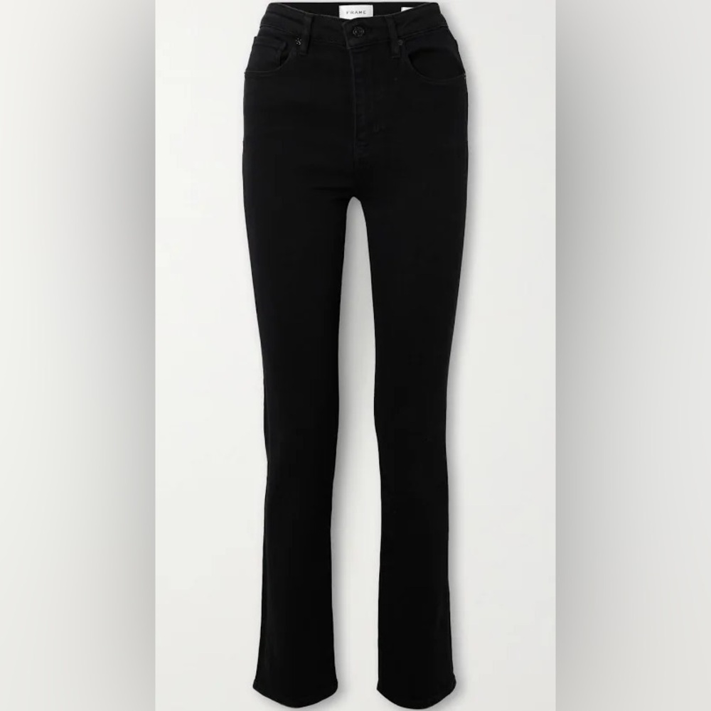 Frame women’s black straight leg jeans size 25W